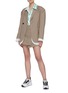 Figure View - Click To Enlarge - SHORT SENTENCE - Patch Pockets Belted Single Breast Blazer