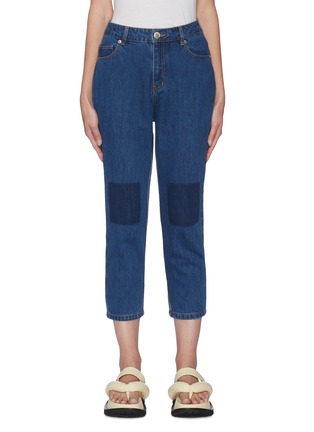 Main View - Click To Enlarge - SHORT SENTENCE - Knee patch cropped jeans