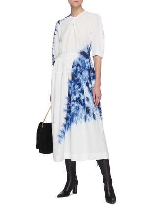 Figure View - Click To Enlarge - PROENZA SCHOULER - Artisanal Tie-dye Back Cutout Gathered Waist Dress
