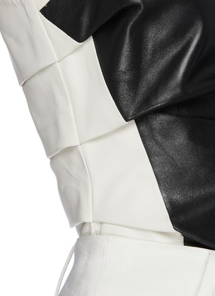  - PROENZA SCHOULER - Mixed Leather Combo Colourblock Ruched Top