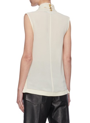 Back View - Click To Enlarge - PROENZA SCHOULER - Cowl Neck Sleeveless Georgette Blouse