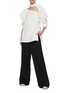 Figure View - Click To Enlarge - PROENZA SCHOULER - Mock Collar Chest Cut-out Balloon Sleeve Top