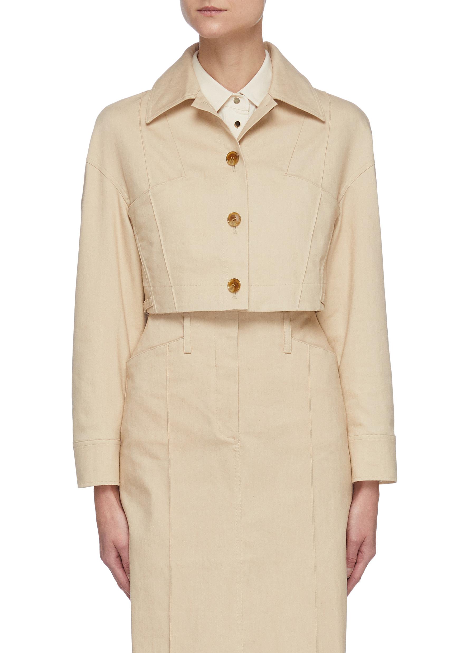 tapered denim jacket