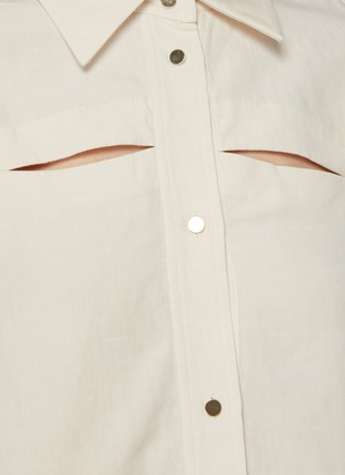  - EQUIL - Chest cutout linen blend shirt