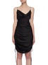 Main View - Click To Enlarge - EQUIL - Drawstring Ruch Detail Drape Neck Silk Dress