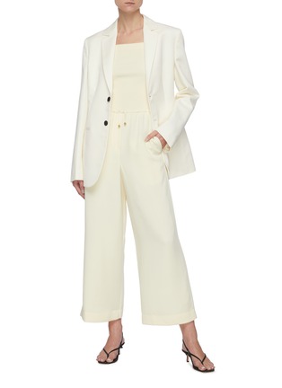 Figure View - Click To Enlarge - EQUIL - Drawstring Waist Straight Leg Silk Pants