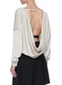 Back View - Click To Enlarge - SANS TITRE - Cowl Neck Draped Open Back Top