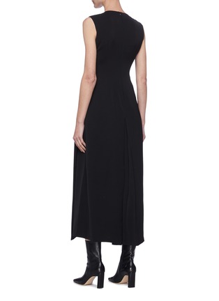 Back View - Click To Enlarge - SANS TITRE - Origami Pleat Detail Sleeveless Maxi Dress