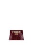 Main View - Click To Enlarge - MAWI - 'Thief' Swarovski crystal slogan leather clutch