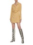 Figure View - Click To Enlarge - NANUSHKA - 'Tess' Cut Out Waist Mini Dress