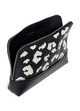 Detail View - Click To Enlarge - 3.1 PHILLIP LIM - '31 minute' lace leopard leather cosmetics pouch