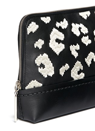 Detail View - Click To Enlarge - 3.1 PHILLIP LIM - '31 minute' lace leopard leather cosmetics pouch