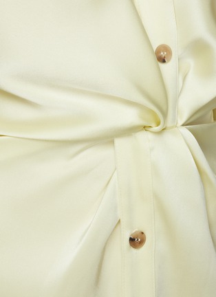 Detail View - Click To Enlarge - NANUSHKA - 'Ayse' Knot Detail Satin Maxi Shirt Dress