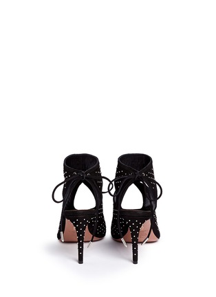 Back View - Click To Enlarge - AQUAZZURA - 'Sexy Thing' stud cutout suede sandals