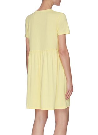 Back View - Click To Enlarge - NINETY PERCENT - Bottom Pleat Organic Cotton T-shirt Dress