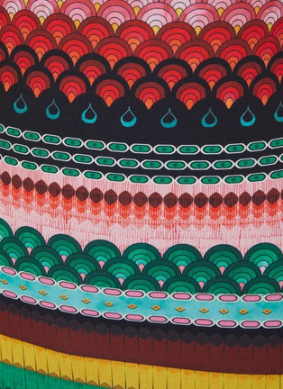 Detail View - Click To Enlarge - ALICE & OLIVIA - 'Delora' Geometric Stripe Print Three Quarter Sleeve Midi Dress