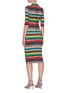 Back View - Click To Enlarge - ALICE & OLIVIA - 'Delora' Geometric Stripe Print Three Quarter Sleeve Midi Dress