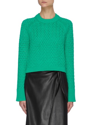 Main View - Click To Enlarge - ALICE & OLIVIA - 'Leta' Texture Wool Sweater