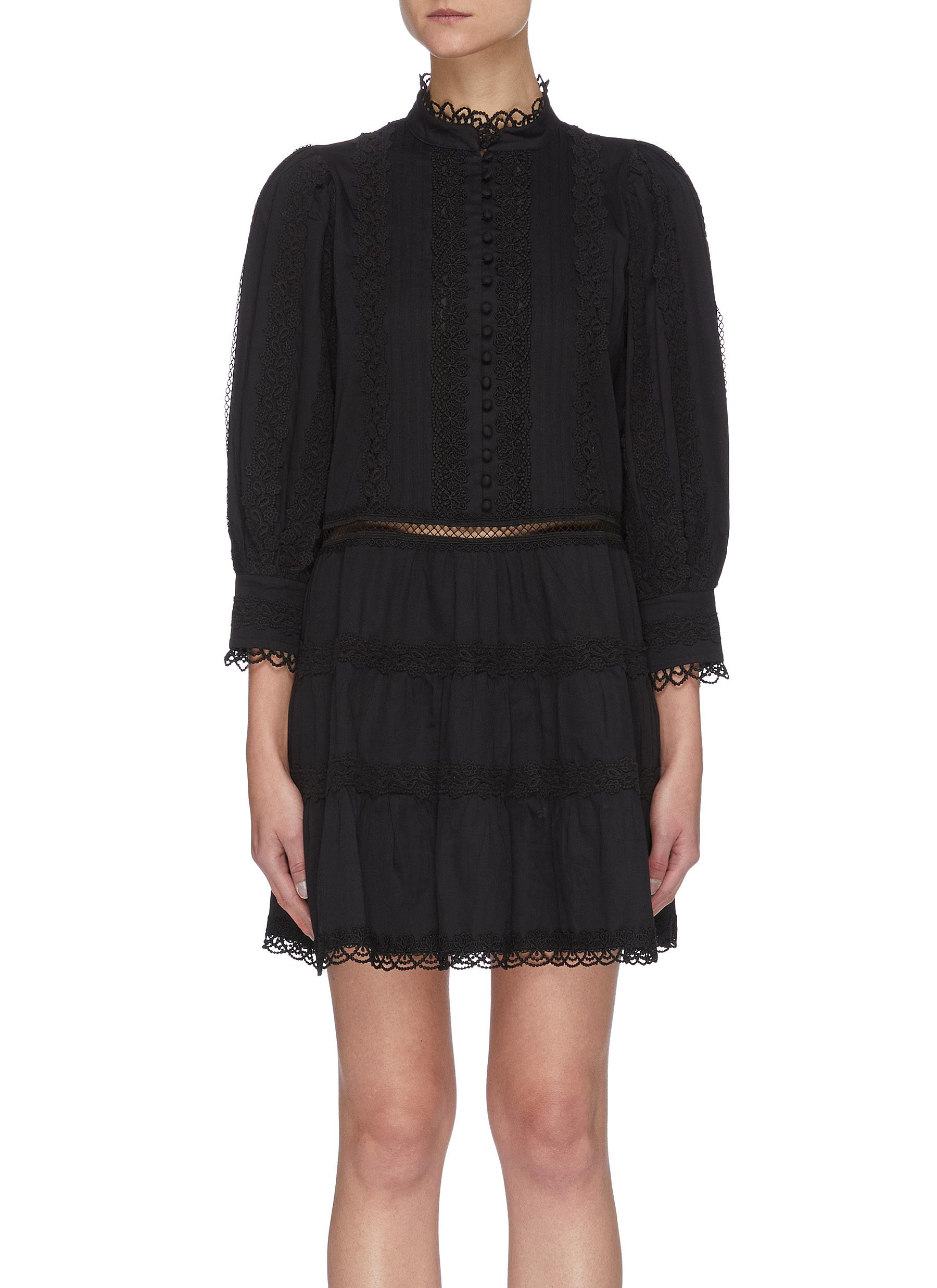 alice and olivia long black dress