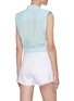 Back View - Click To Enlarge - ALICE & OLIVIA - 'Arielle' Padded Shoulder Crop Sleeveless Shirt