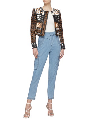 Figure View - Click To Enlarge - ALICE & OLIVIA - 'Chad' asymmetric waist cargo pants