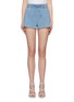 Main View - Click To Enlarge - ALICE & OLIVIA - 'Whitney' drawstring waist chambray shorts