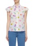 Main View - Click To Enlarge - ALICE & OLIVIA - 'Eli' macaroon print flutter sleeve top