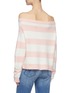 Back View - Click To Enlarge - ALICE & OLIVIA - 'Bauer' off-shoulder striped open knit top