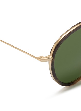 Detail View - Click To Enlarge - SPEKTRE - 'MET-RO' lightweight round metal tortoiseshell sunglasses