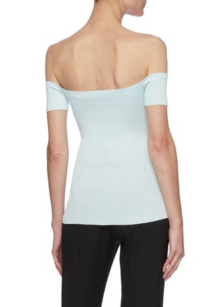 Back View - Click To Enlarge - HELMUT LANG - Off-shoulder Bodycon Rib Top