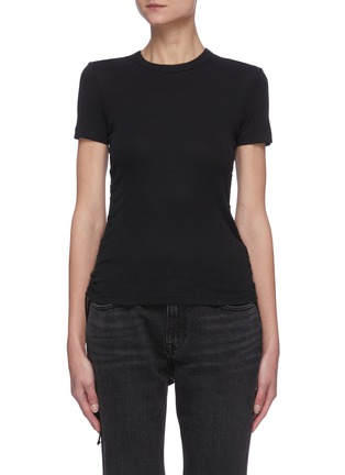 Main View - Click To Enlarge - HELMUT LANG - Double rib shoulder cut-out T-shirt