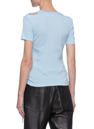 Back View - Click To Enlarge - HELMUT LANG - Double rib shoulder cut-out T-shirt