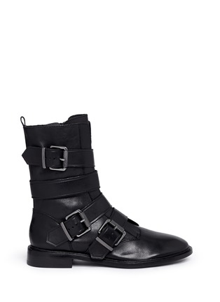 Main View - Click To Enlarge - ASH - 'Postpone' buckle strap leather boots