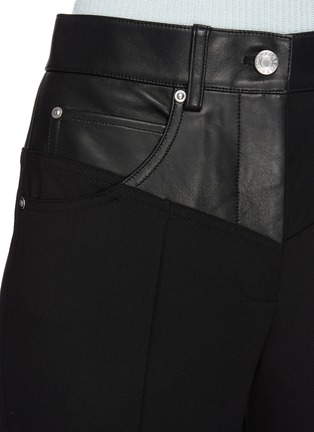  - HELMUT LANG - 'Garter' Deconstructed Leather Panel Pleated Pants