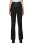 Main View - Click To Enlarge - HELMUT LANG - 'Garter' Deconstructed Leather Panel Pleated Pants
