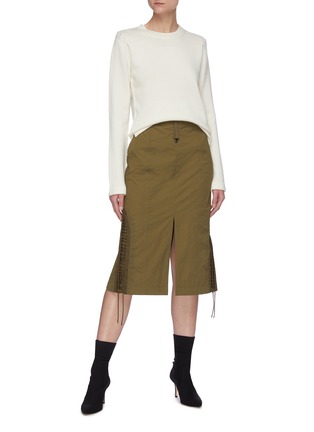 Figure View - Click To Enlarge - HELMUT LANG - 'Aviator' Sewn-on Sleeve Sweater