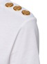  - BALMAIN - Logo Embossed Button Shoulder Logo Print T-shirt