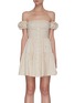 Main View - Click To Enlarge - STAUD - 'Mini Elio' Off-shoulder Tiered Pleat Dress