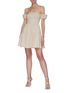 Figure View - Click To Enlarge - STAUD - 'Mini Elio' Off-shoulder Tiered Pleat Dress
