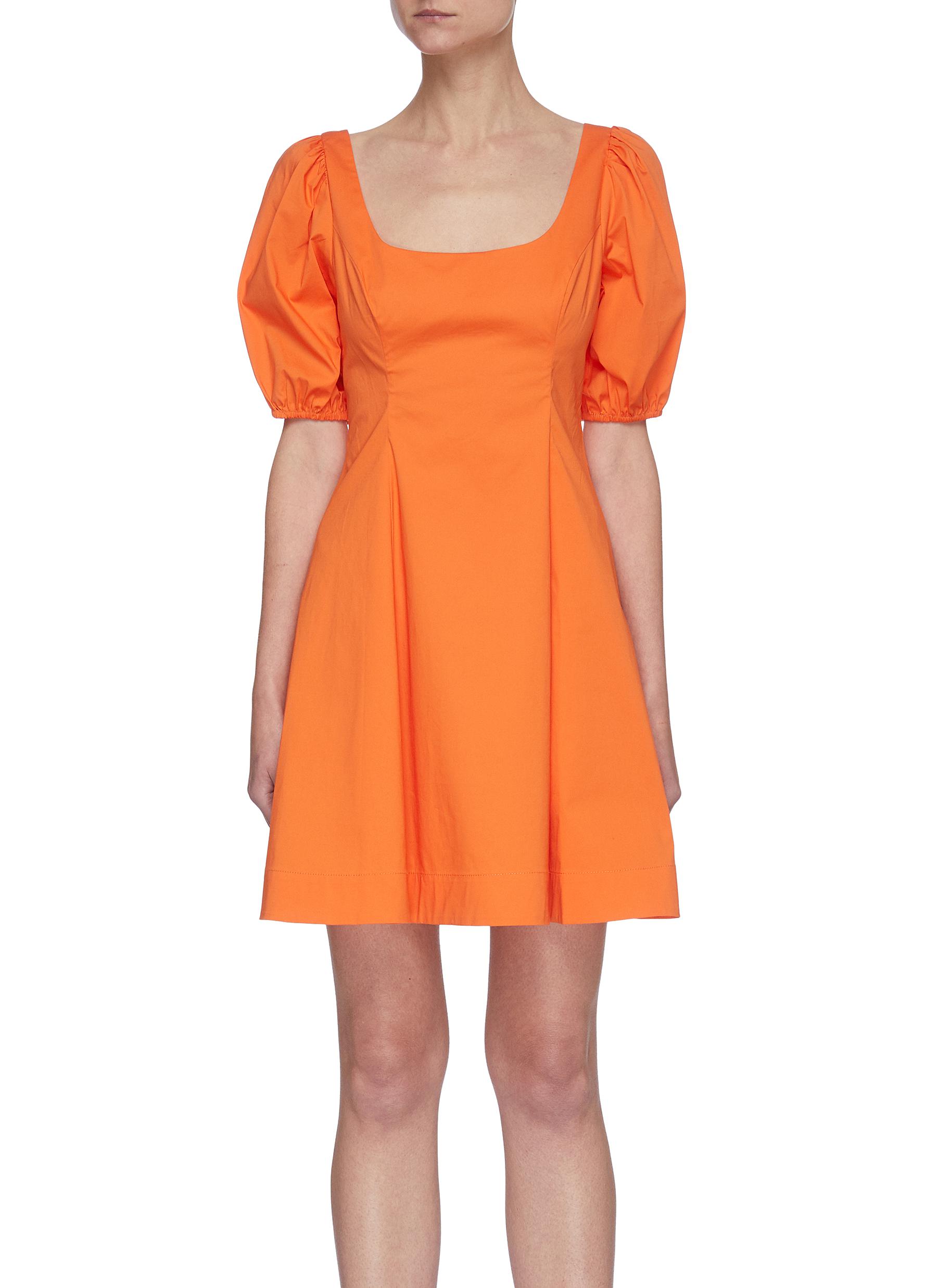 'Laelia' Bubble Sleeve Front Pleat Mini Dress