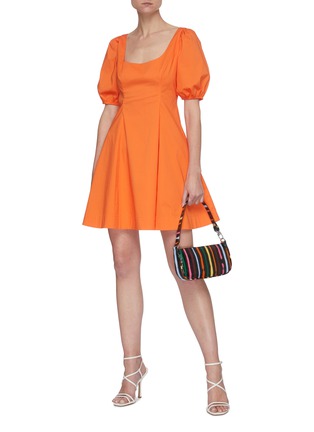 Figure View - Click To Enlarge - STAUD - 'Laelia' Bubble Sleeve Front Pleat Mini Dress