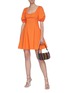 Figure View - Click To Enlarge - STAUD - 'Laelia' Bubble Sleeve Front Pleat Mini Dress