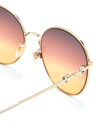 Detail View - Click To Enlarge - GUCCI - Round metal frame gradient sunglasses