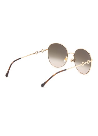 Figure View - Click To Enlarge - GUCCI - Round metal frame gradient sunglasses