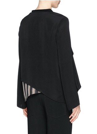 Back View - Click To Enlarge - 3.1 PHILLIP LIM - Cascading ruffle front stripe silk blouse