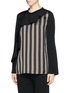 Front View - Click To Enlarge - 3.1 PHILLIP LIM - Cascading ruffle front stripe silk blouse