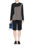 Figure View - Click To Enlarge - 3.1 PHILLIP LIM - Cascading ruffle front stripe silk blouse
