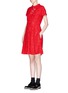 Figure View - Click To Enlarge - CARVEN - Sheer panel floral guipure lace dress