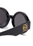 Detail View - Click To Enlarge - LOEWE - Anagram Plaque Temple Acetate Round Frame Sunglasses