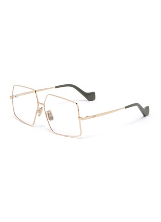 Main View - Click To Enlarge - LOEWE - Oversized angular metal frame optical sunglasses